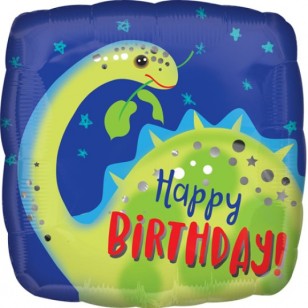 Brontosaurus Happy Birthday Dinosaur Square Balloon
